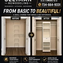 Closet before and after custom shelving